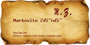 Markovits Zénó névjegykártya
